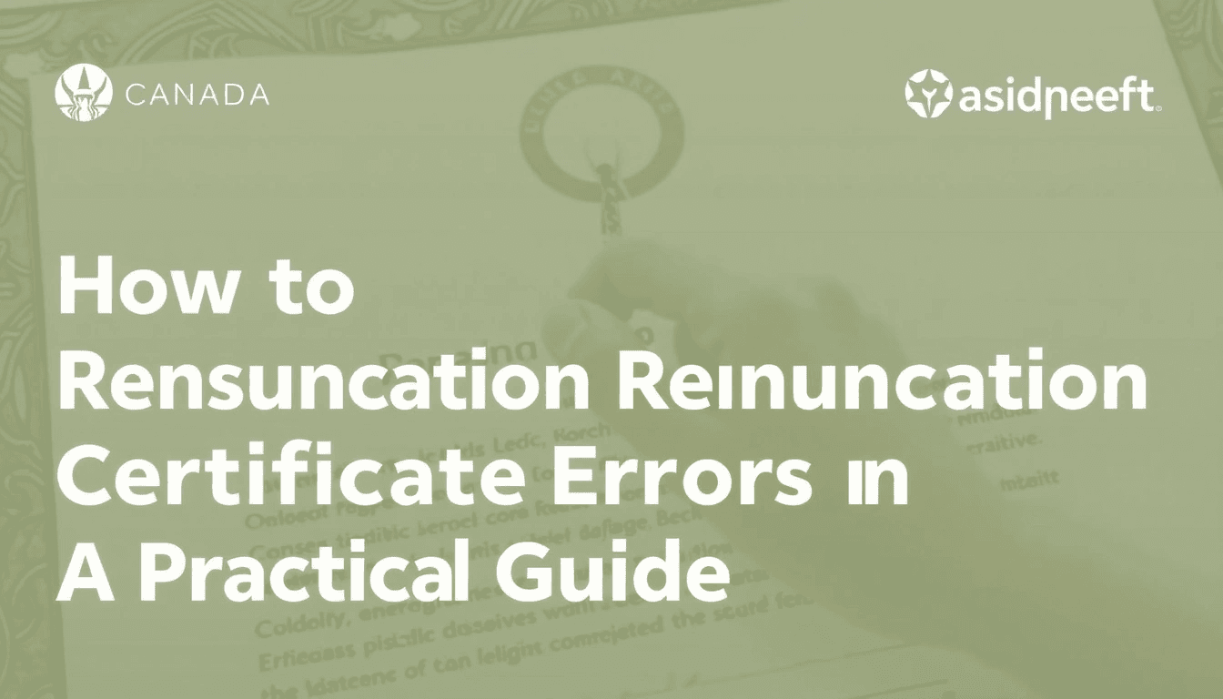 How to Correct Renunciation Certificate Errors in Canada: A Practical Guide
